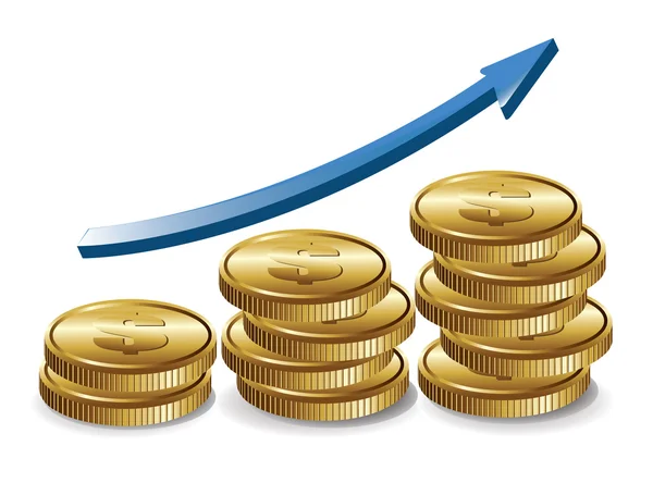 Grafico monetario — Vettoriale Stock
