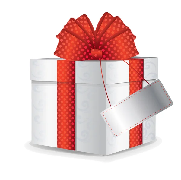 Caja de regalo con lazo rojo — Archivo Imágenes Vectoriales