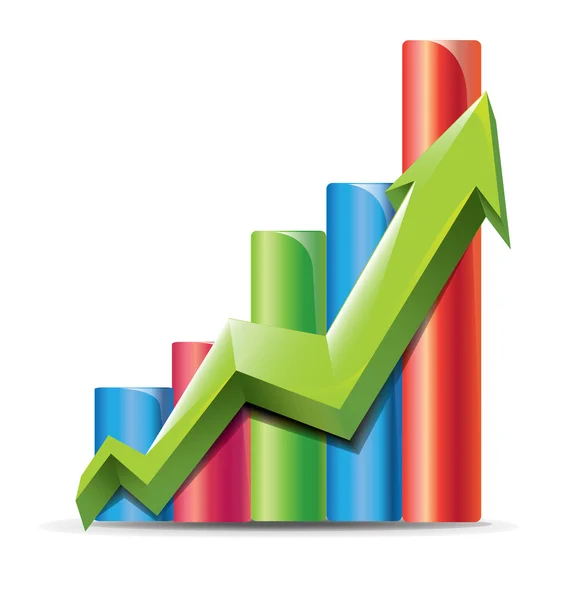 Gráfico de negócios com seta — Vetor de Stock