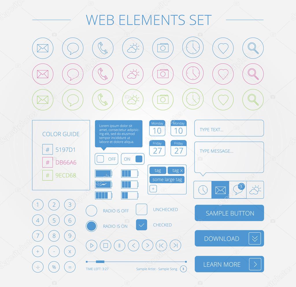 Clean web elements set