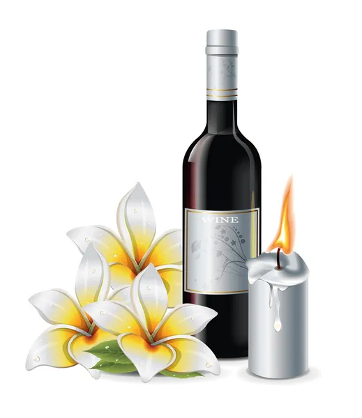 Vela flor de vino — Vector de stock