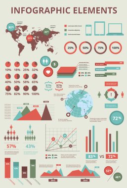 Dünya harita ve bilgi grafik öğeleri infographics ayarla