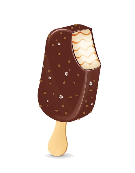 Chocolade-ijs op stick — Stockvector