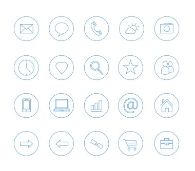 Clean icons transparent blue