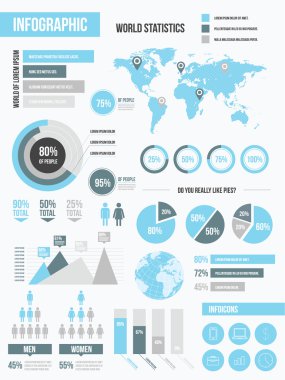 Modern Infographic öğeleri kümesi