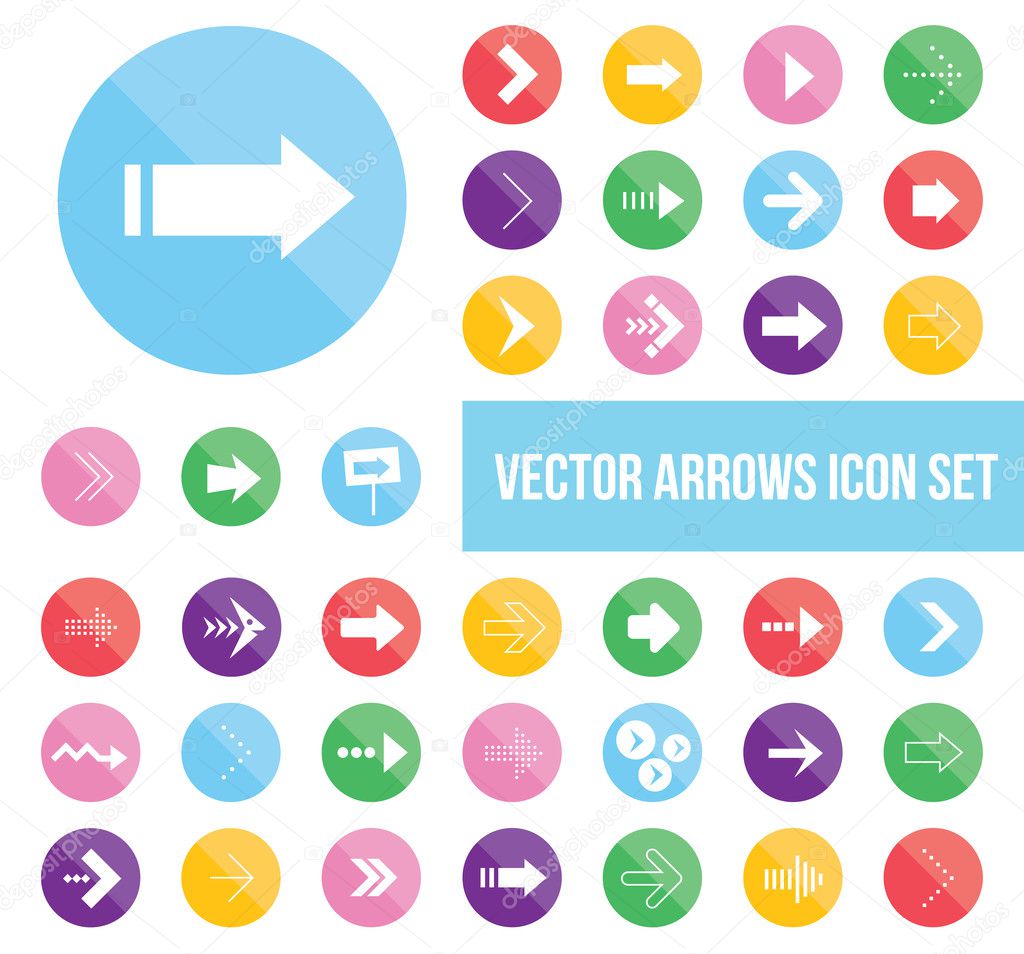 Shiny vector arrow icons set