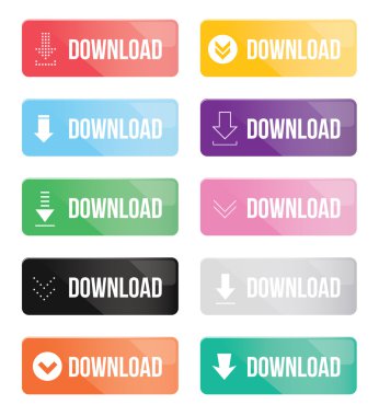 renkli download düğme kümesi