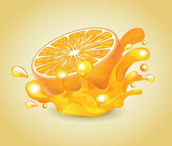 Orangenspritzer — Stockvektor