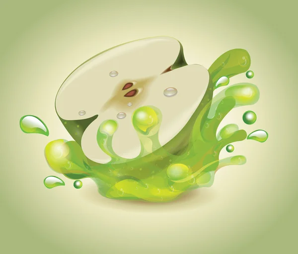 Apple splash — Stockvector