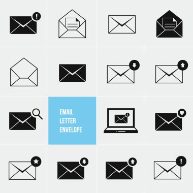 Zarf alışveriş iş ve e-posta için diğer simgeler