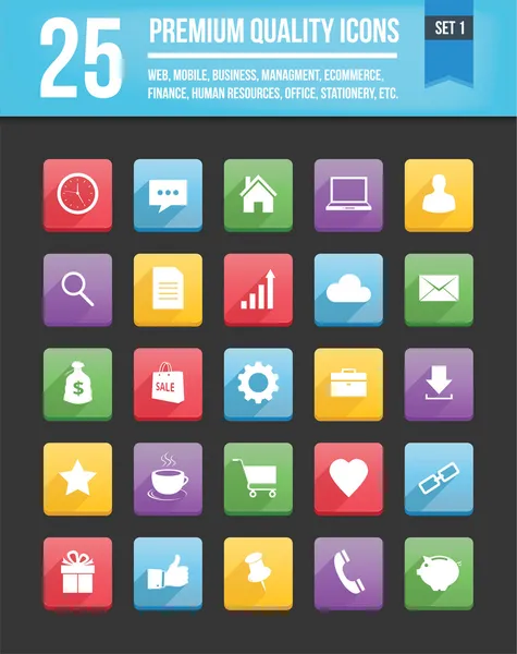 Moderne universele vector iconen voor web en mobiele set 1 — Stockvector