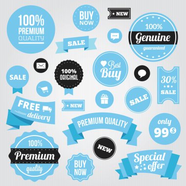 vector stijlvolle etiketten badges stickers en linten