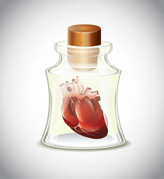 Heart In Bottle — Stock Vector