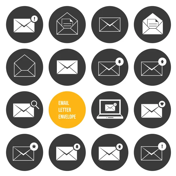 Enveloppe vectorielle Shopping d'affaires et autres icônes pour le courrier électronique — Image vectorielle