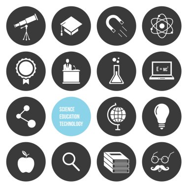 vektör Eğitim Bilim ve teknoloji Icons set