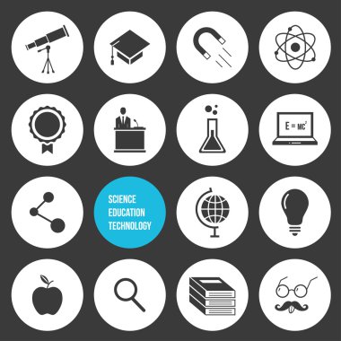 vektör Eğitim Bilim ve teknoloji Icons set
