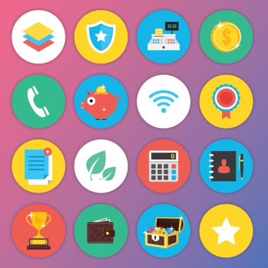web ve mobil uygulamalar için trendy premium düz simgeler 3 set