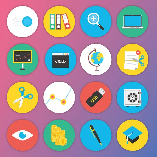 Trendy Flat Icons для веб-приложений и мобильных приложений Set 4 — стоковый вектор