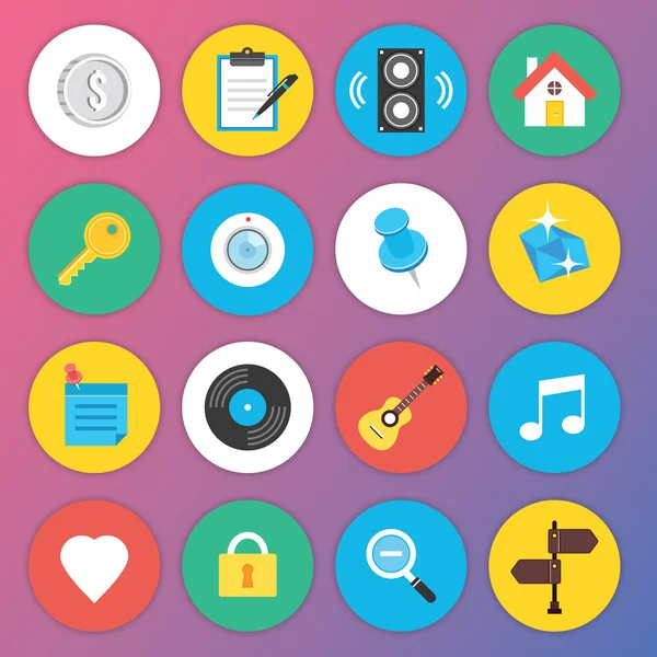 Trendy Premium Flat Icons para Web e Mobile Applications Set 5 — Vetor de Stock