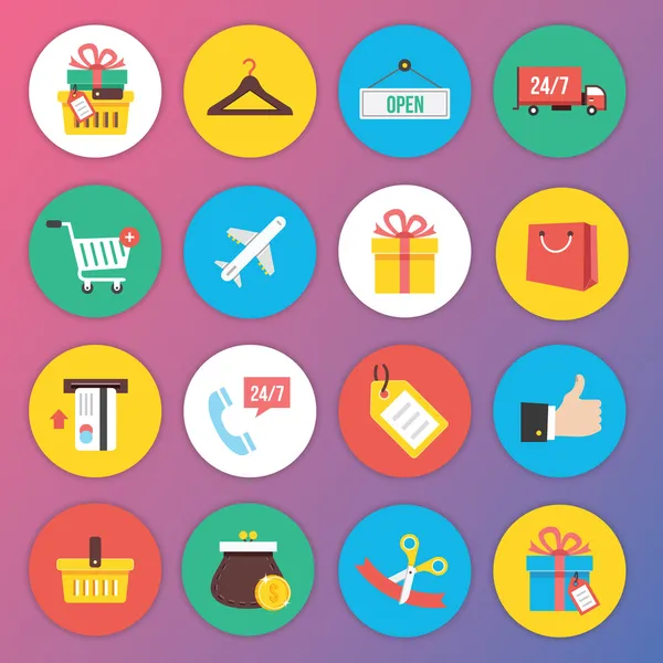 web ve mobil uygulamalar için trendy premium düz Icons 8 özel alışveriş set set
