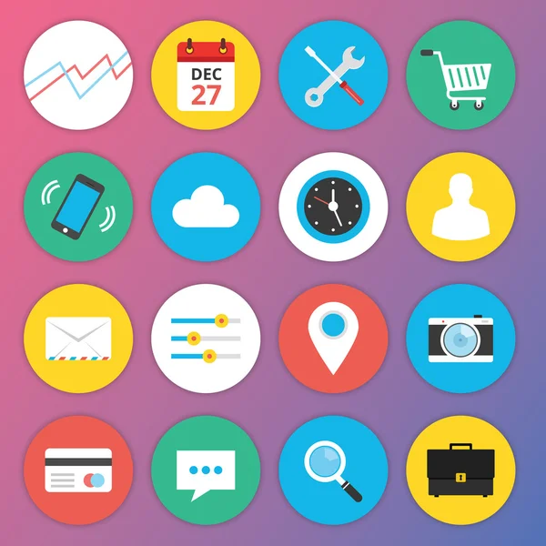 Trendy Premium Flat Icons for Web and Mobile Applications Set 1 — Stock Vector