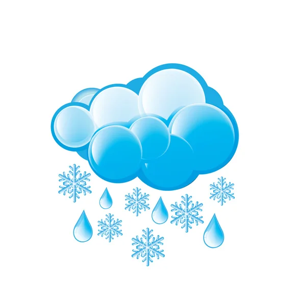 Icono de nieve y lluvia — Vector de stock