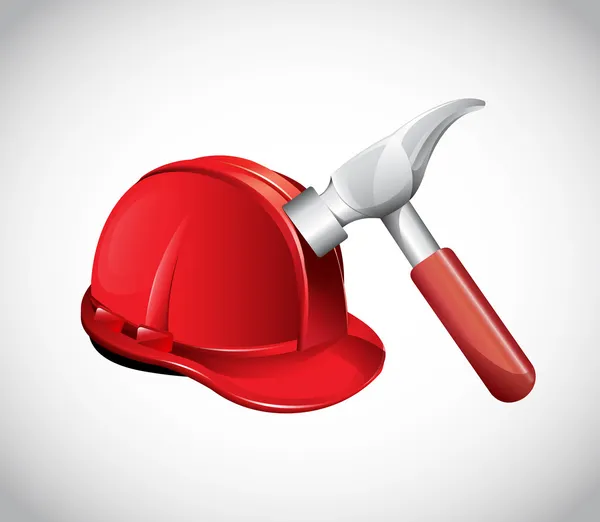 Helmet Hammer Icon — Stock Vector