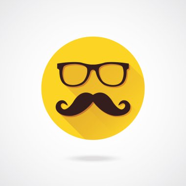 vektör bıyık ve gözlük simgesi