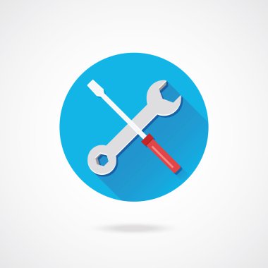 Vector Wrench And Screwdriver Icon clipart