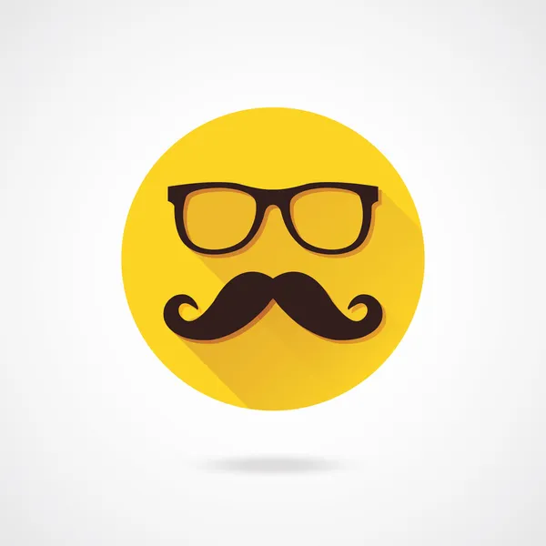 Vector bigote y gafas icono — Vector de stock