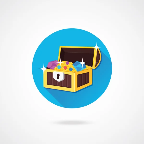 Vektor Treasure Chest ikon — Stock Vector