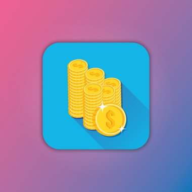 vektör altın sikke simge