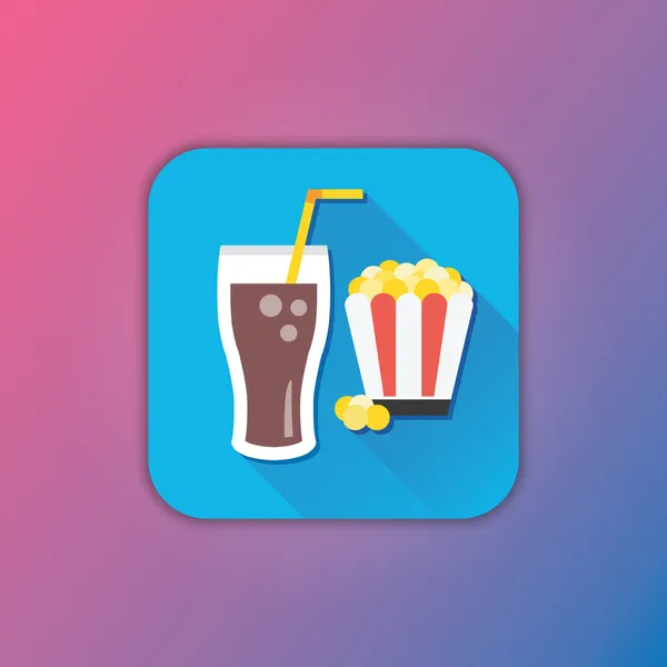 Vektor saft och popcorn icon — Stock vektor