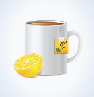 Limonlu çay bir fincan