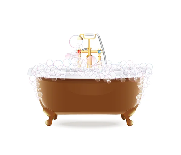 Baignoire avec mousse — Image vectorielle