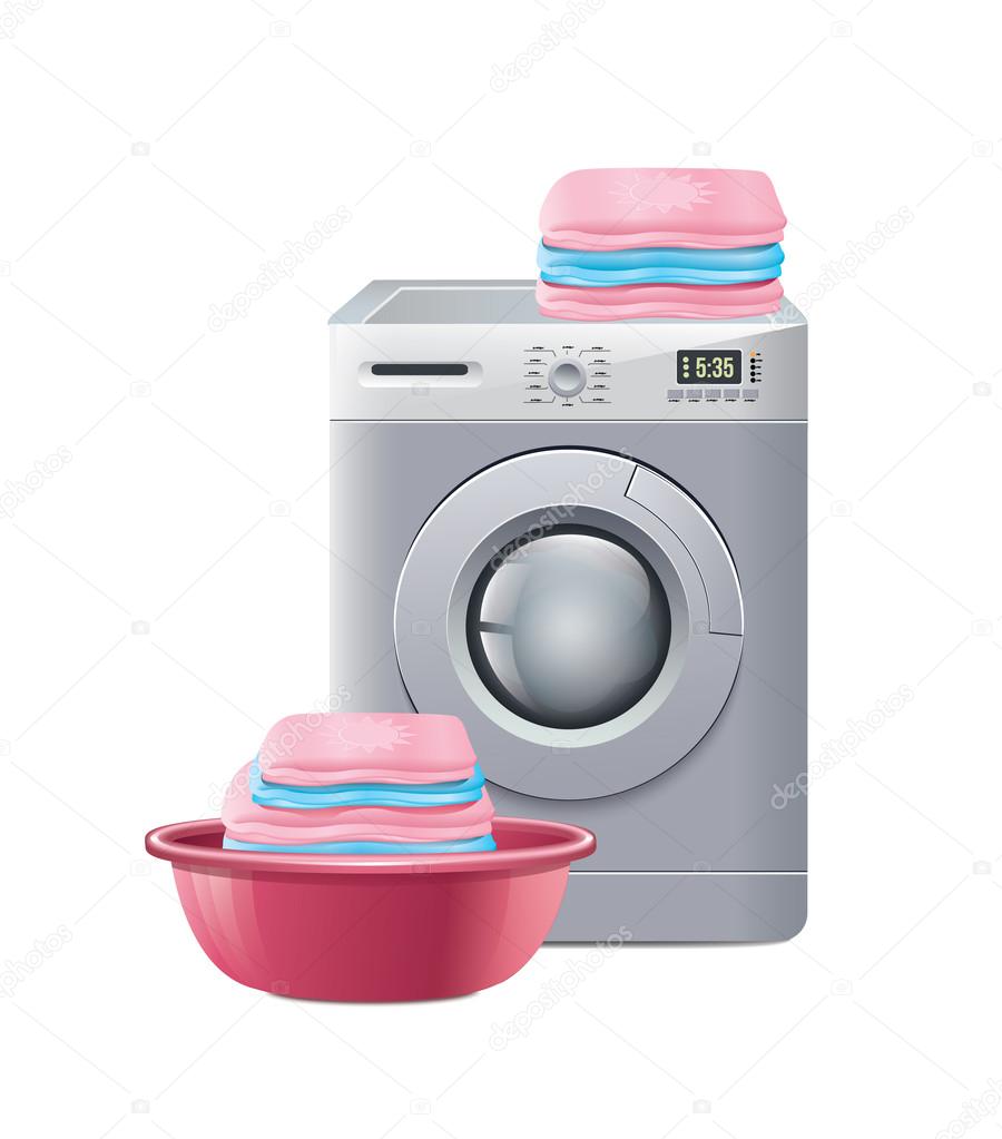 Washing Machine With Laundry