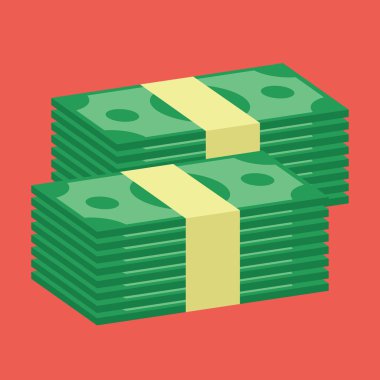 Vector Stacks of Dollars Icon clipart