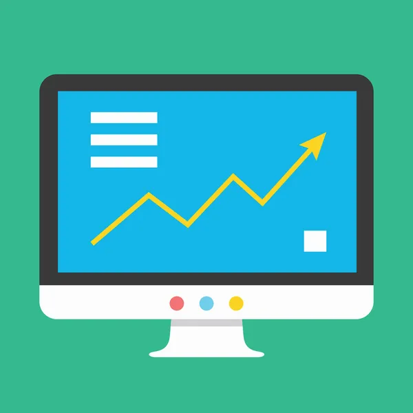 Vektor business diagram på display-ikonen — Stock vektor