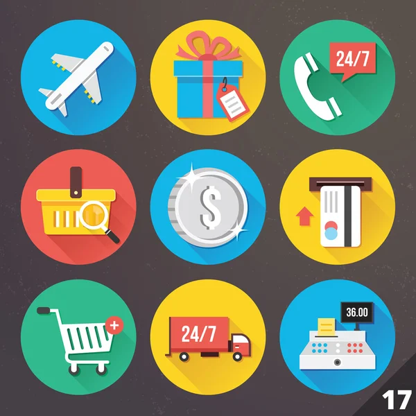 Iconos vectoriales para aplicaciones web y móviles. Set 17 . — Vector de stock