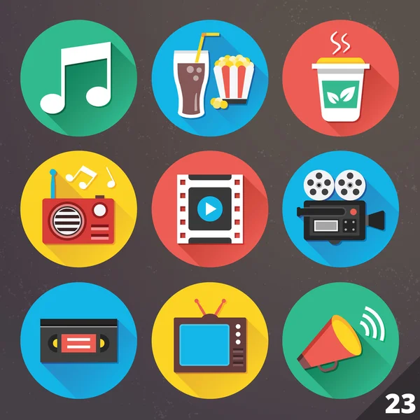 Vektor ikoner för webb och mobila applikationer. Ange 23. — Stock vektor