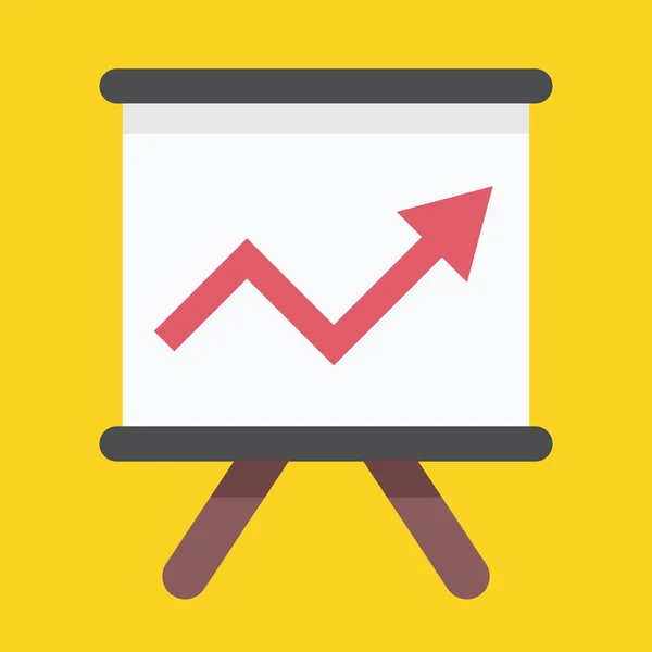 Vector Business Growing Chart Icono de presentación — Archivo Imágenes Vectoriales