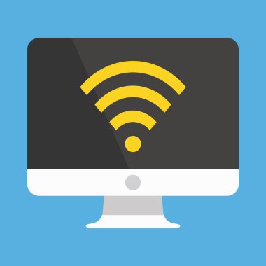 Vector Computer Display Wifi Icon