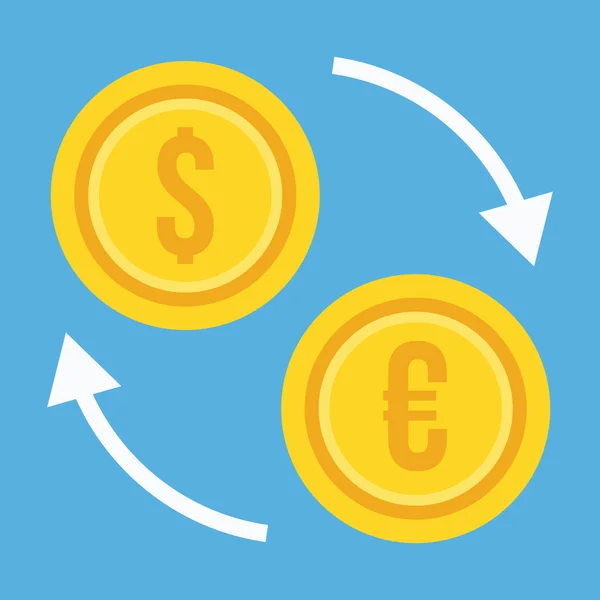 Ícone de troca de moeda vetorial —  Vetores de Stock