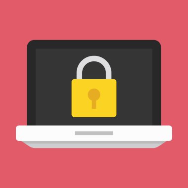 vektör laptop şifre simgesi