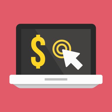 Vector Laptop Internet Earnings Pay per Click Concept Icon clipart