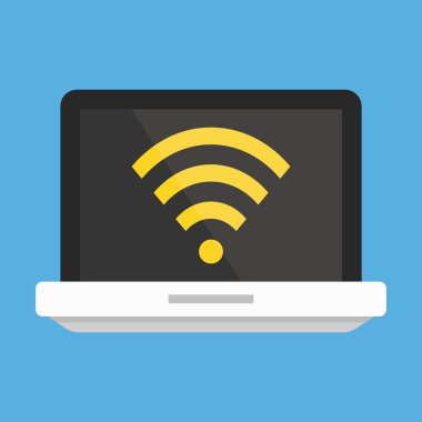 vektör dizüstü wifi simgesi