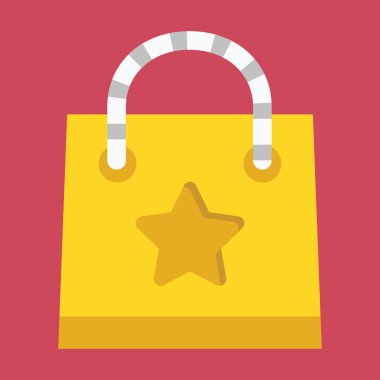 vektör sarı alışveriş çantası simgesini