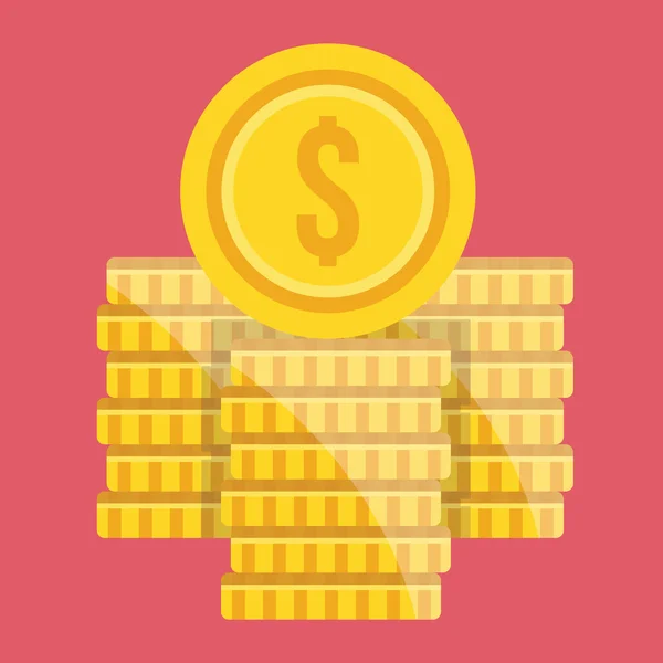 Vector Dollar Coin Stacks Icon — Stock Vector