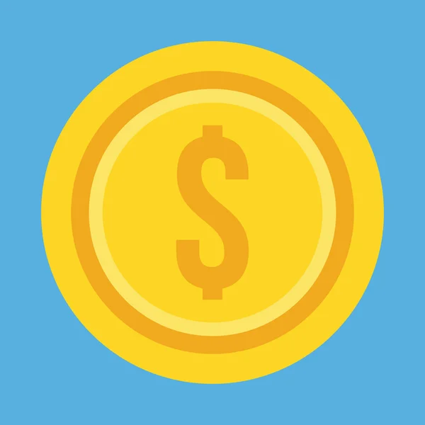 Vector goudstuk dollar pictogram — Stockvector