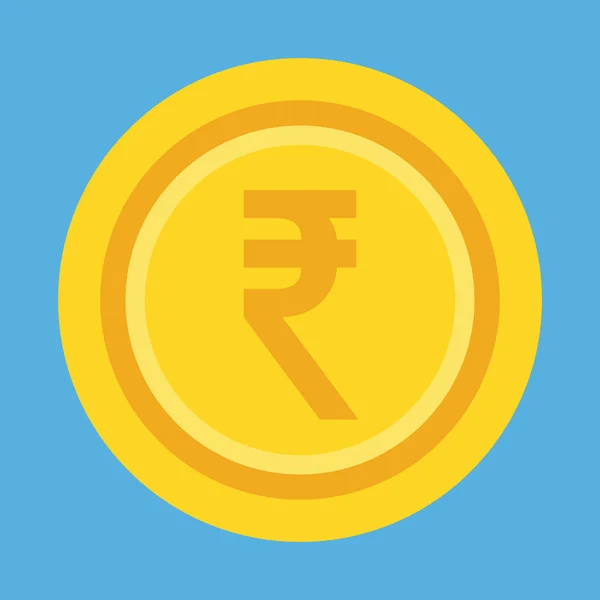 Ícone de moeda de ouro vetor Indian Rupee — Vetor de Stock